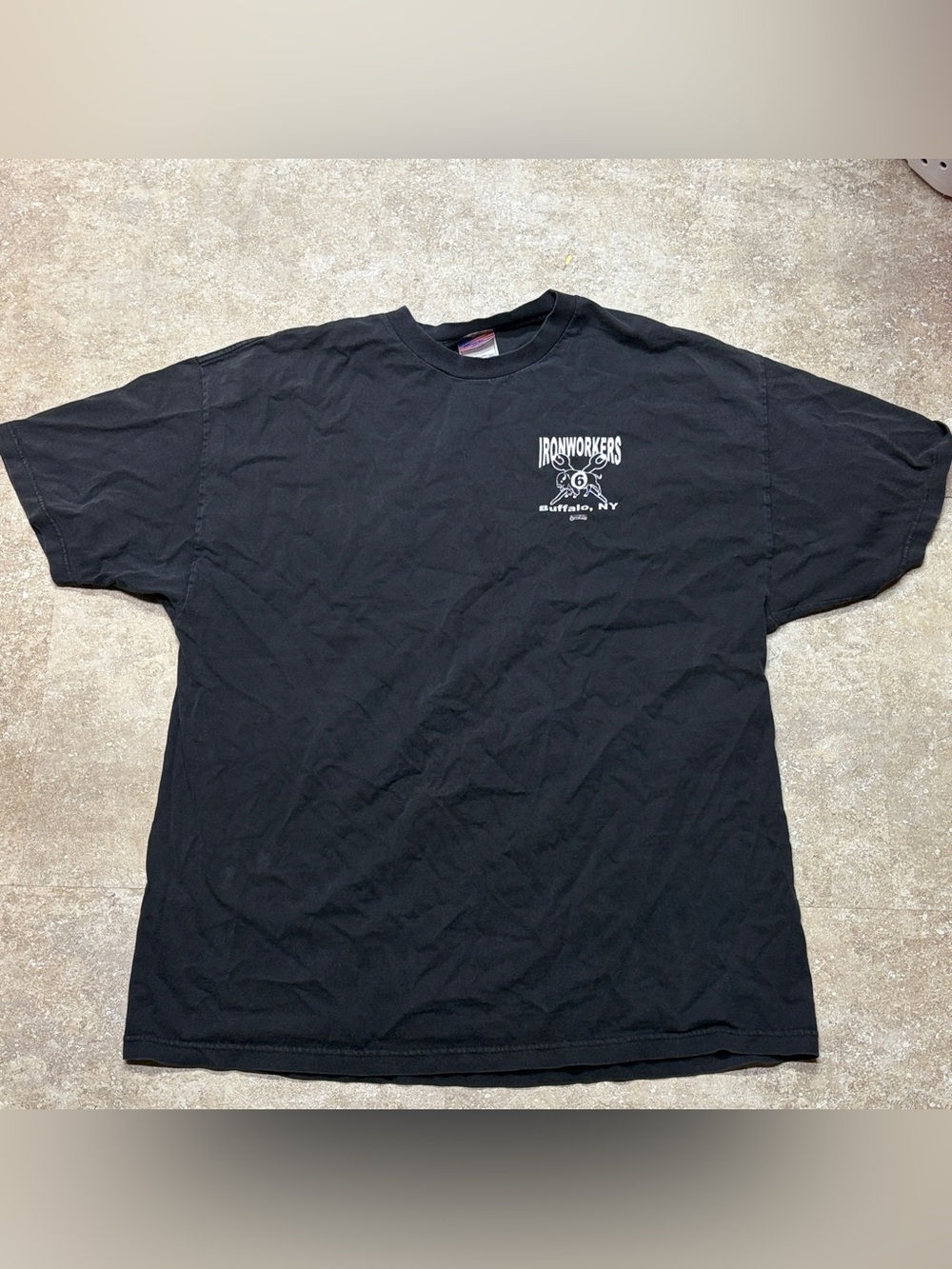 Murina Ironworkers Local 6 Shirt 2XL Black Buffalo NY Union USA Made T-Shirt we